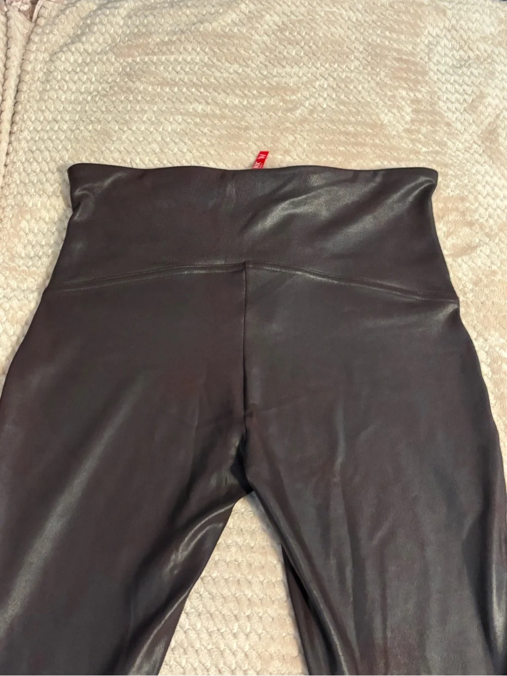 SPANX Dark Maroon High-Waist Shapewear Leggings